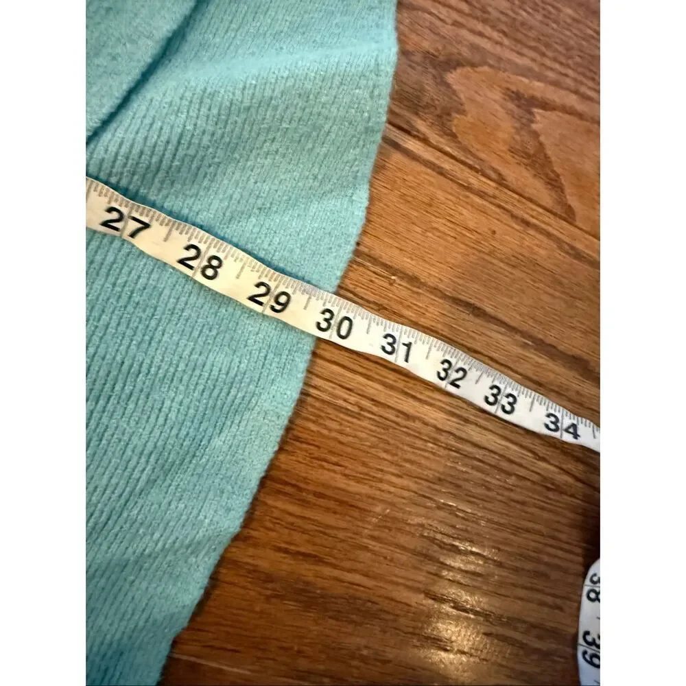 Amazon mint green ribbed cowl neck oversized tunic sweater small